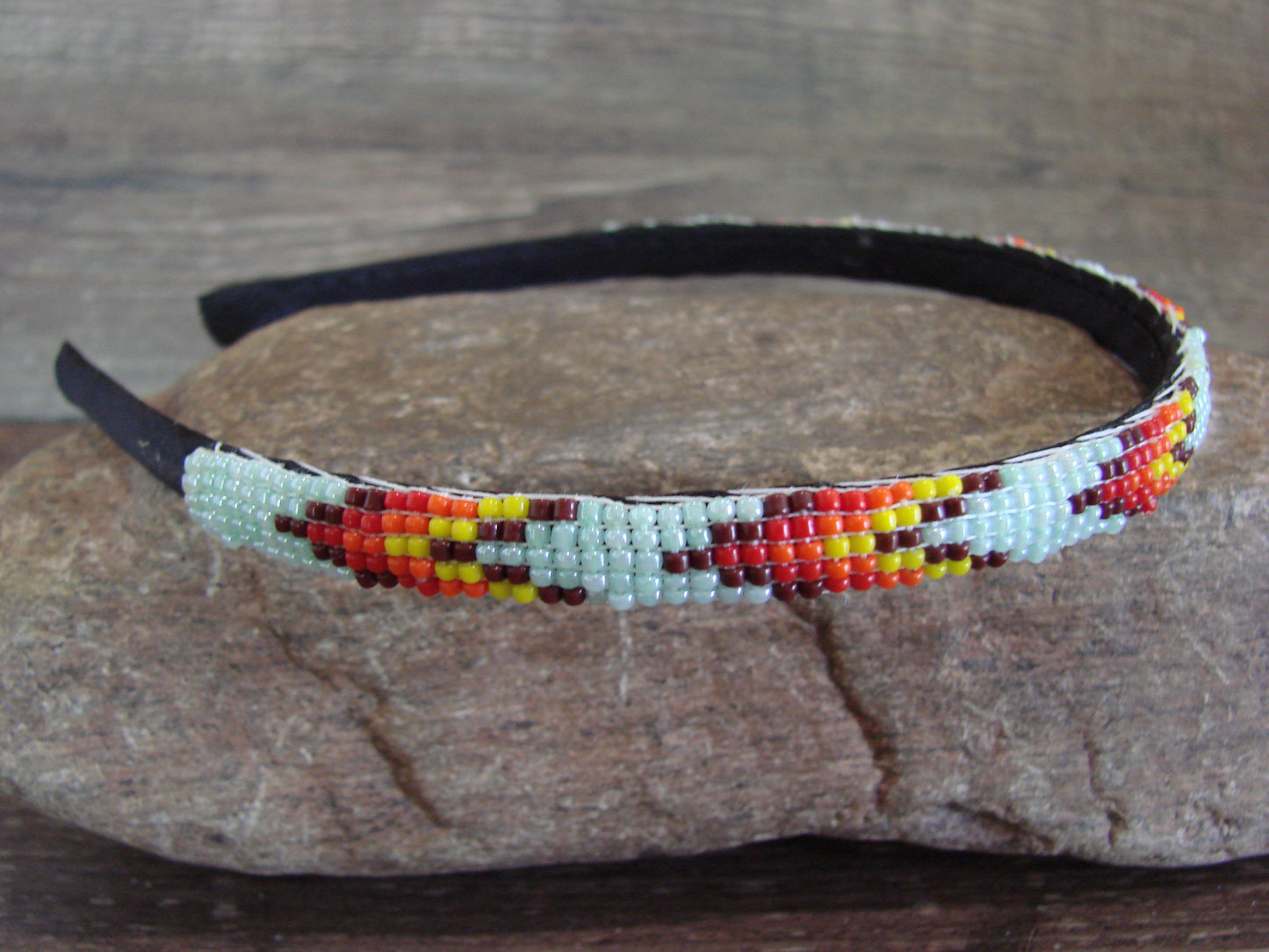 Navajo Indian Hand Beaded 3/8" Head Band by Cleveland