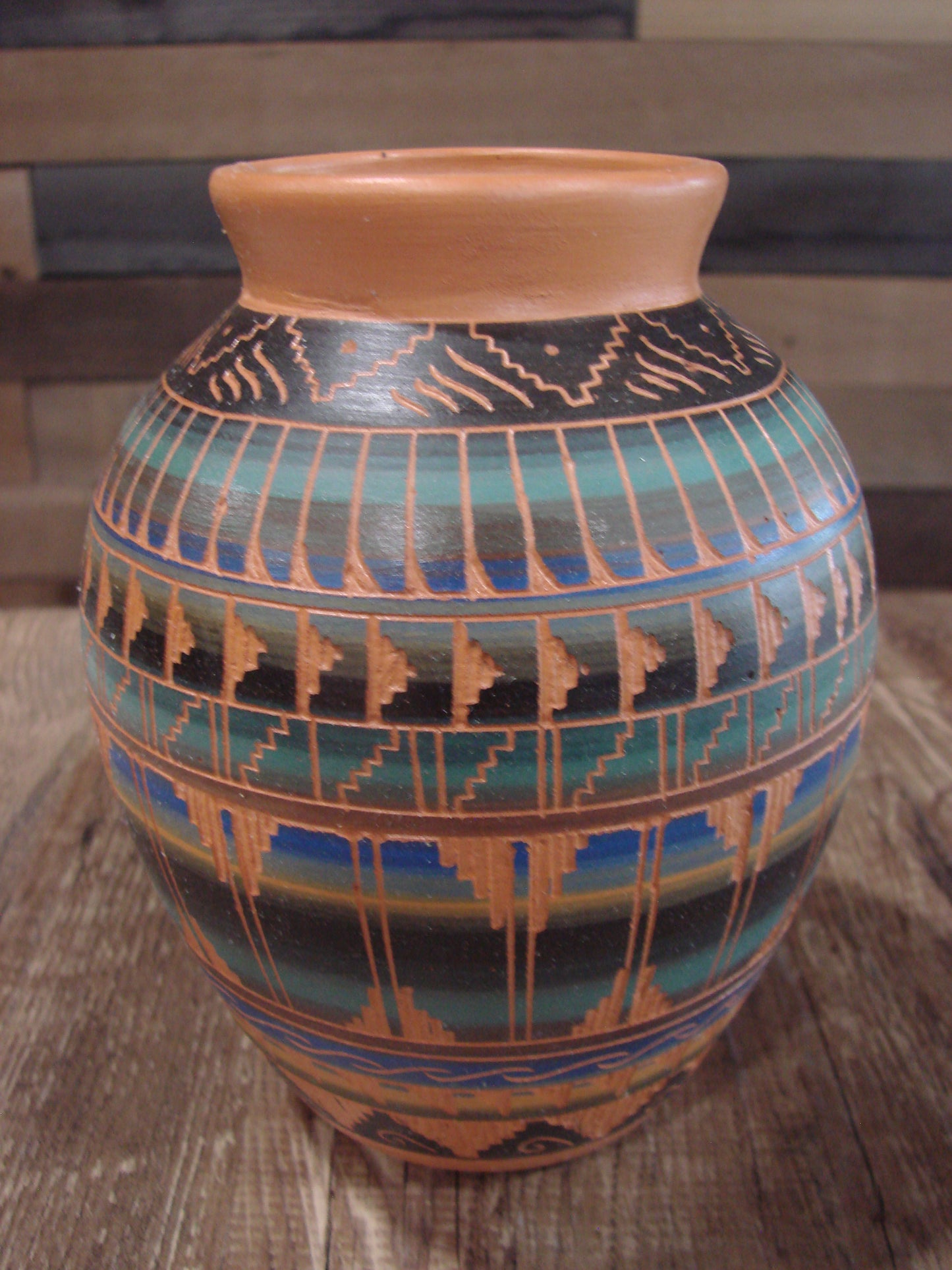 Native American Hand Etched & Hand Painted Pottery - Gilmore