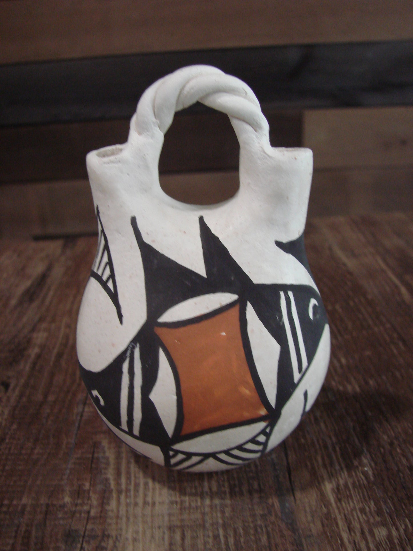 Native American Acoma Small Hand Made Wedding Vase - JL