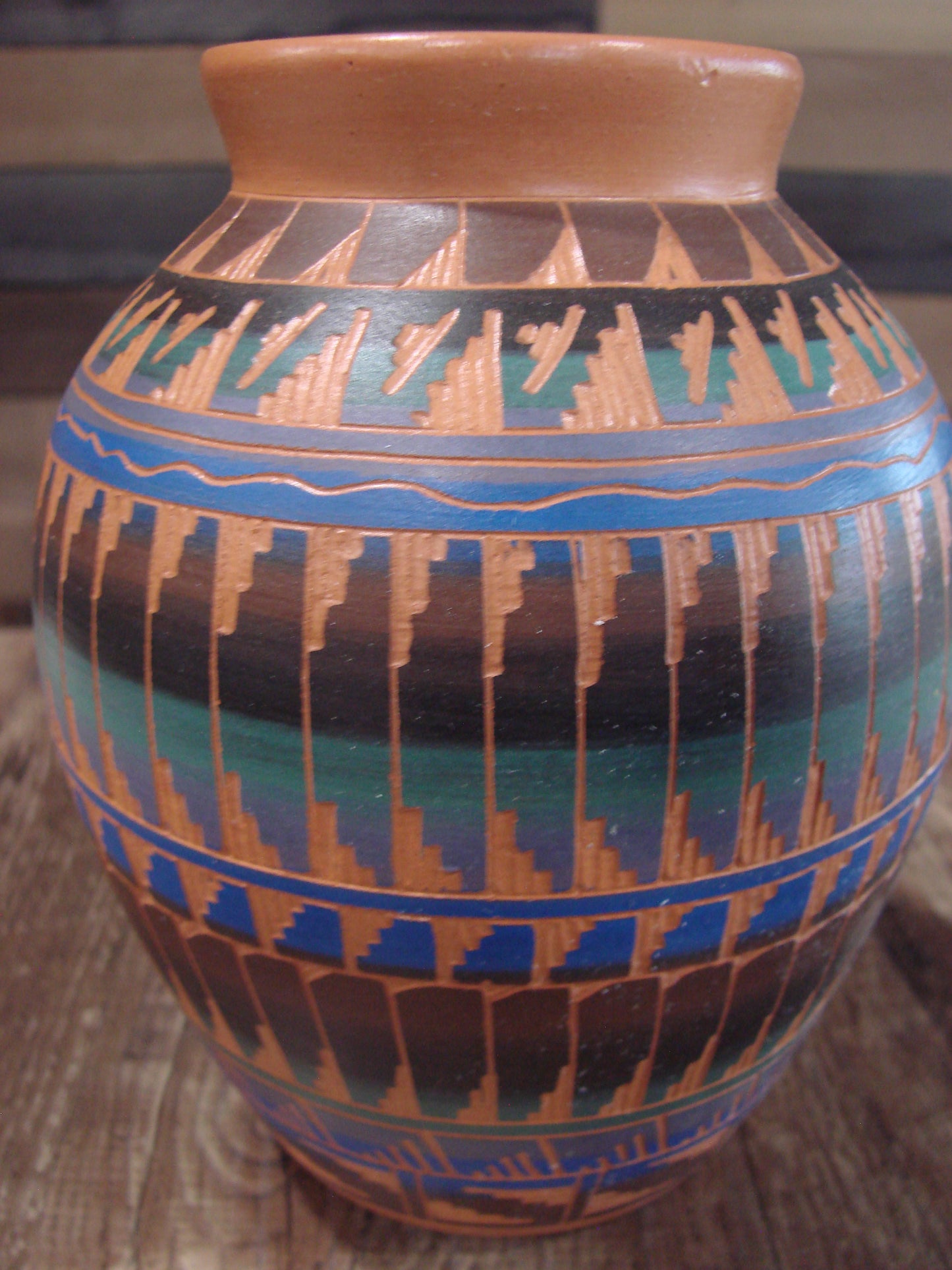 Native American Hand Etched & Hand Painted Pottery - Gilmore