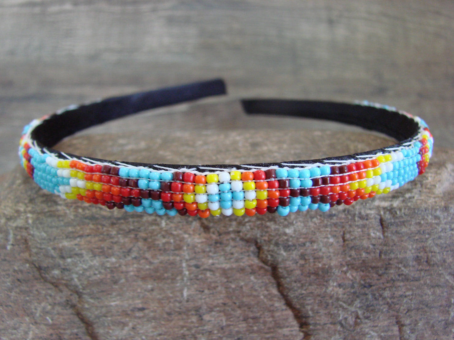 Navajo Indian Hand Beaded 3/8" Head Band by Cleveland