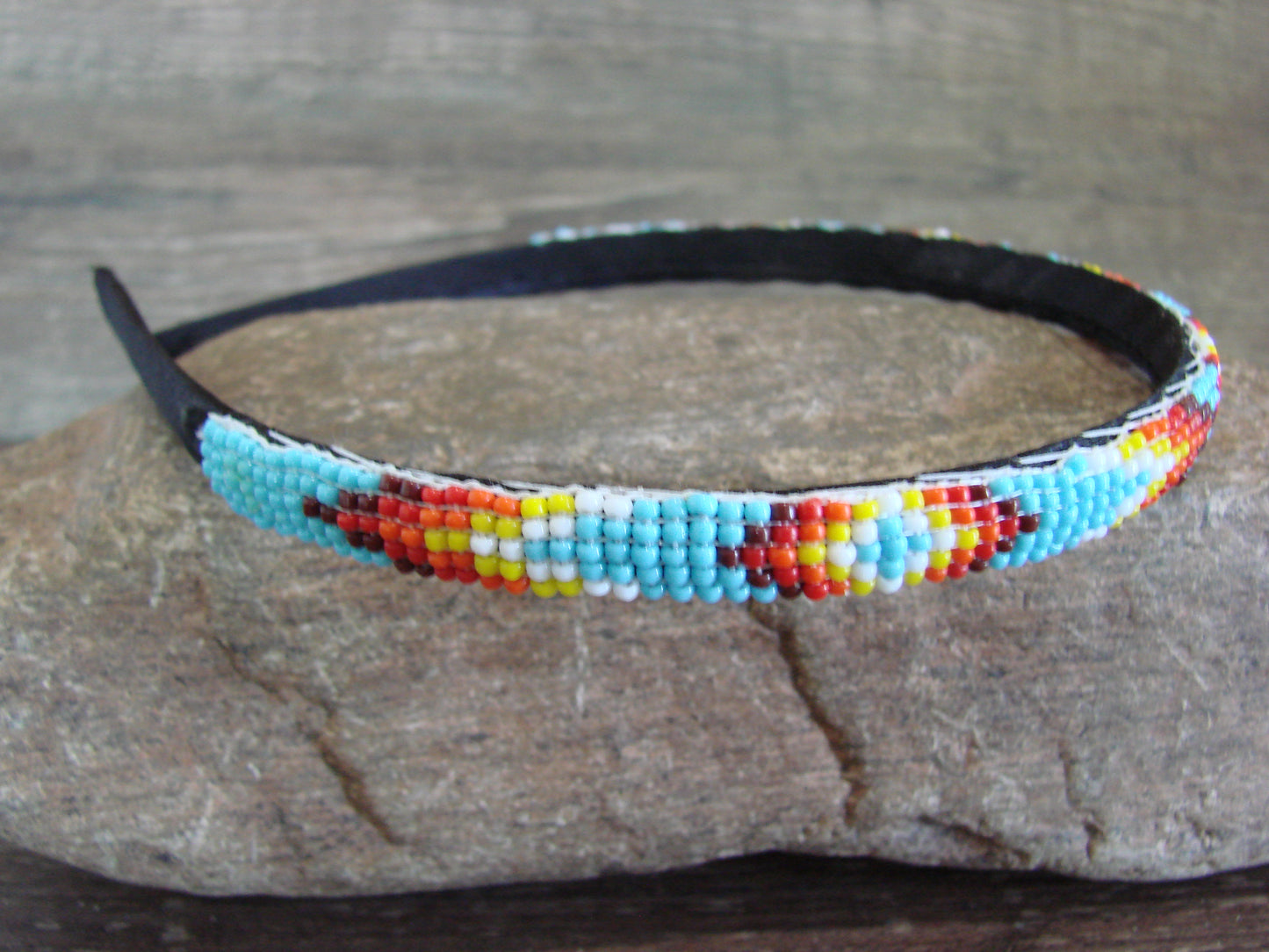 Navajo Indian Hand Beaded 3/8" Head Band by Cleveland