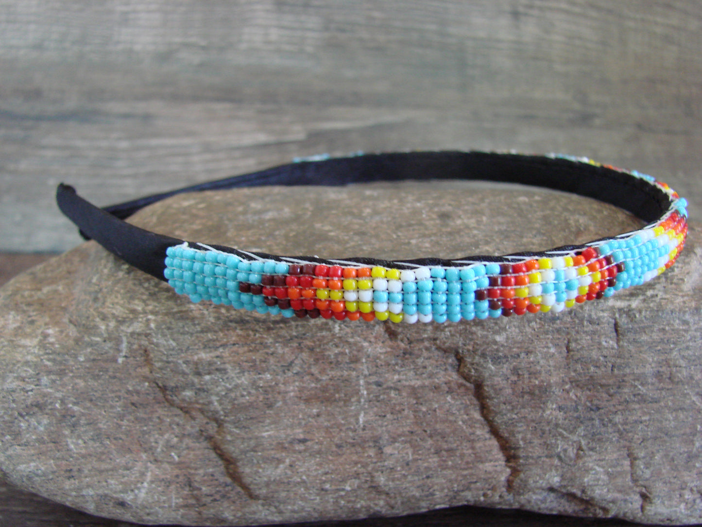 Navajo Indian Hand Beaded 3/8" Head Band by Cleveland