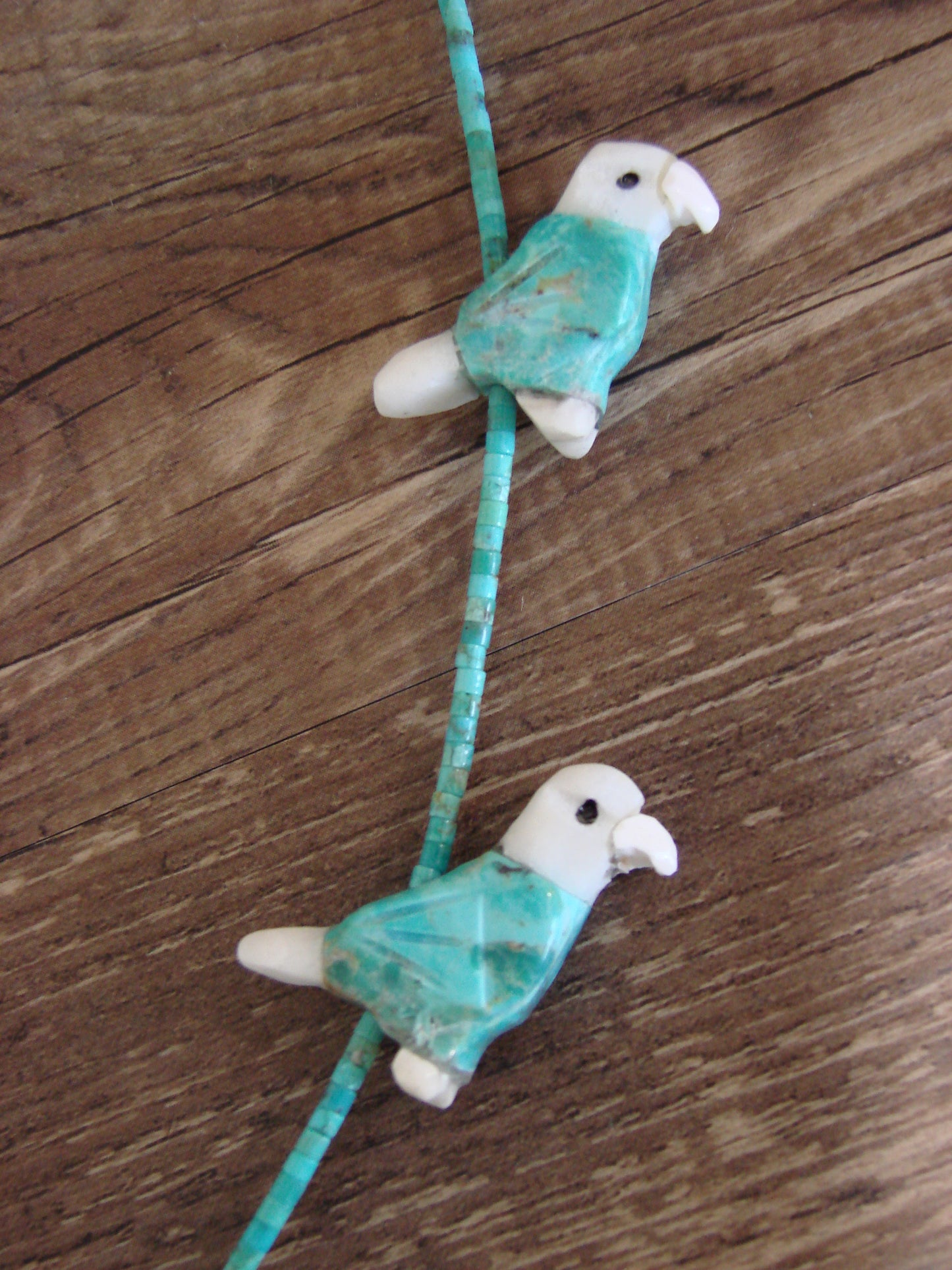 Hand Carved Turquoise Eagle Fetish Necklace - Matt Mitchell
