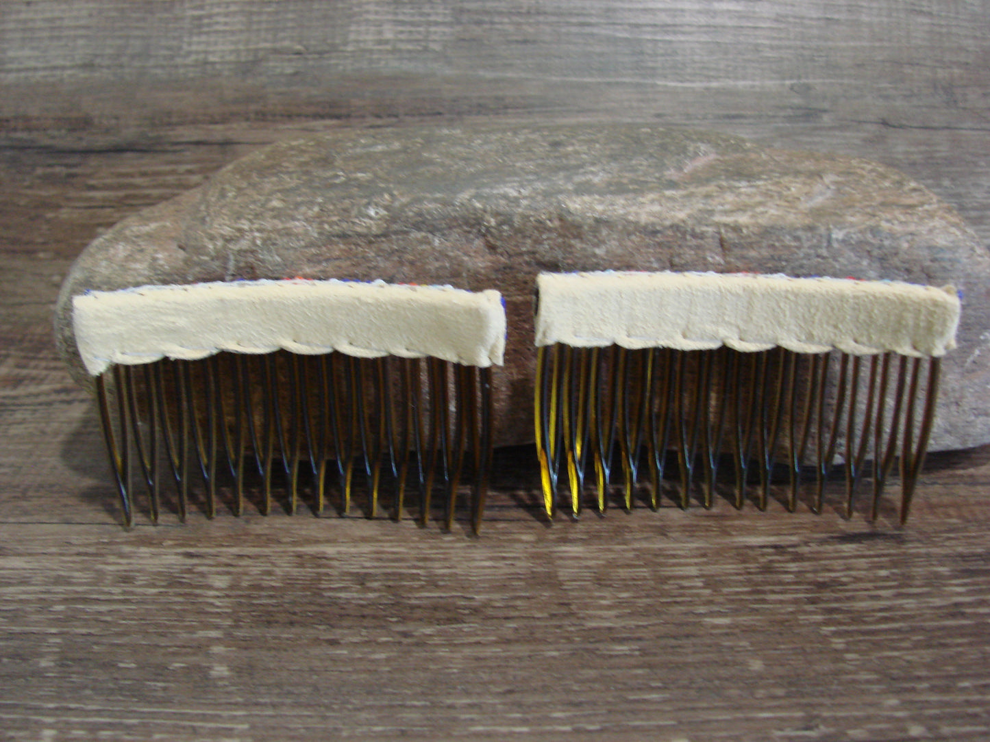 Native American Hand Beaded Hair Comb Set by Cleveland