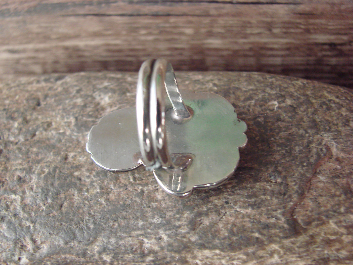 Native American Nickel Silver & Turquoise Cross Ring by Tolta - Size 6