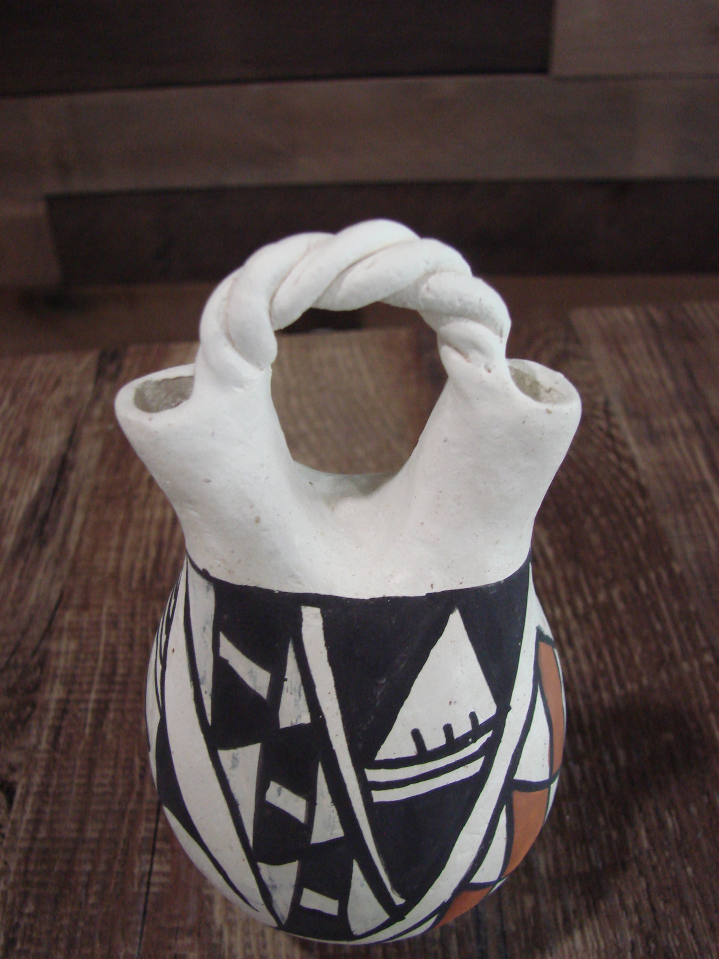Native American Acoma Small Hand Made Wedding Vase - JL