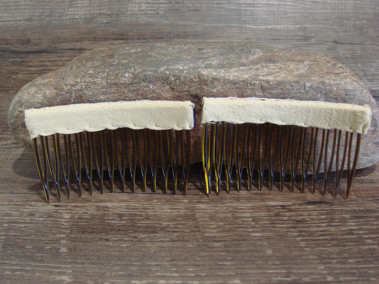 Native American Hand Beaded Hair Comb Set by Cleveland