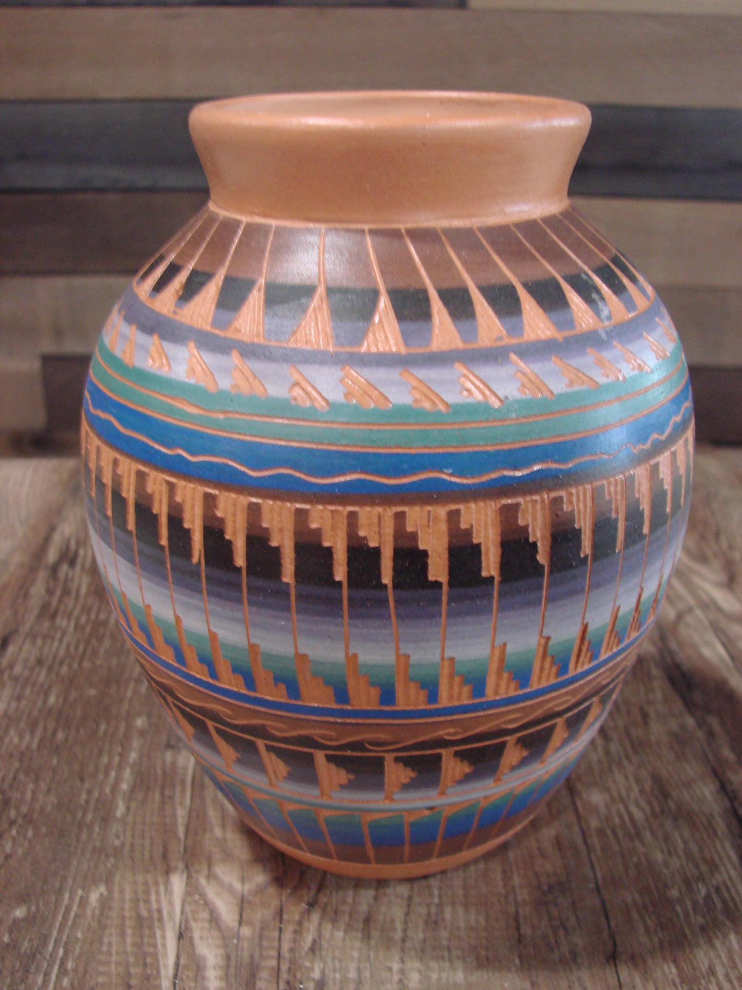 Native American Hand Etched & Hand Painted Pottery - Gilmore
