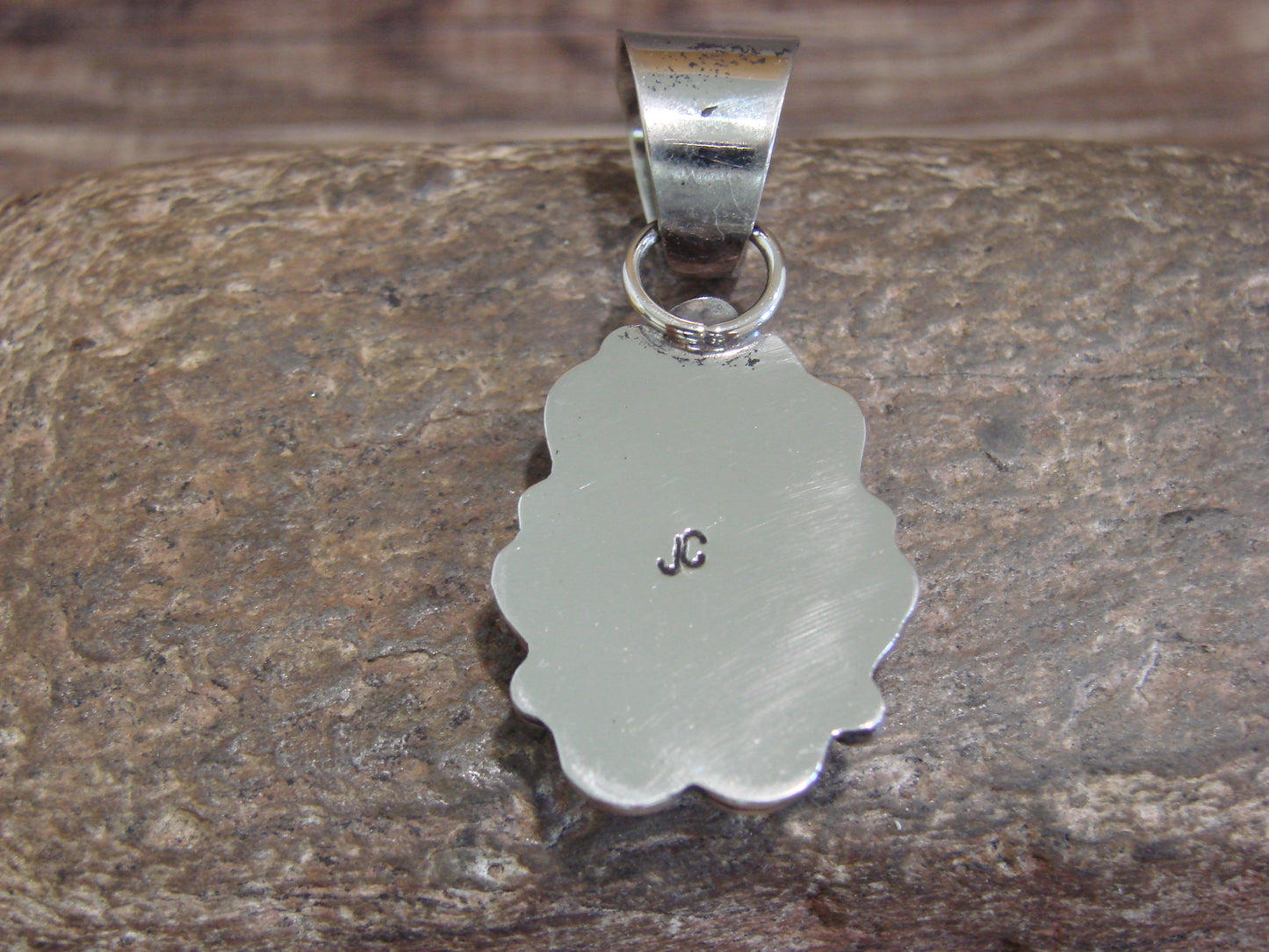 Native American Navajo Nickel Silver & Turquoise Pendant - Cleveland