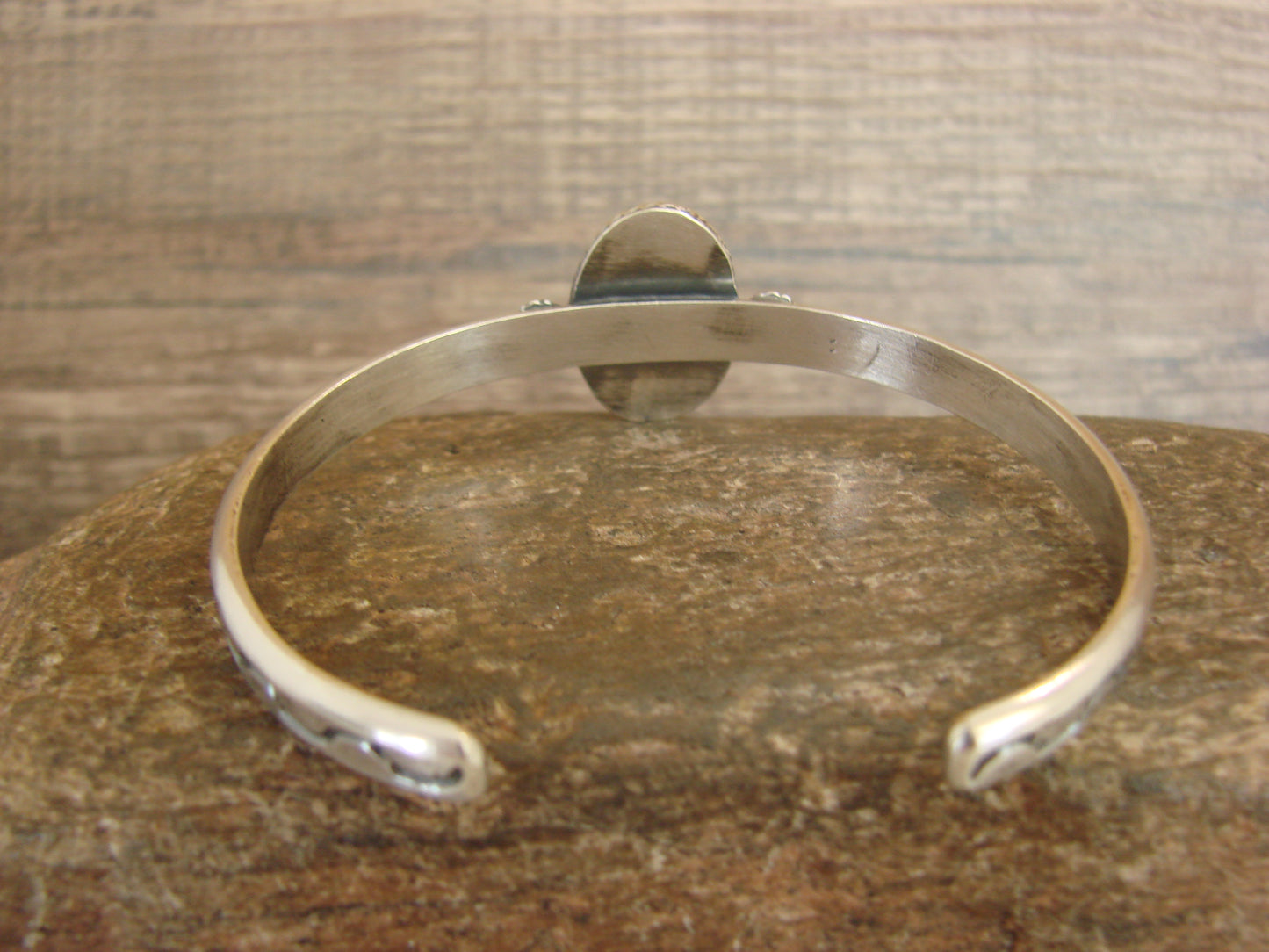 Native American Sterling Silver & Sonoran Turquoise Bracelet Signed SY