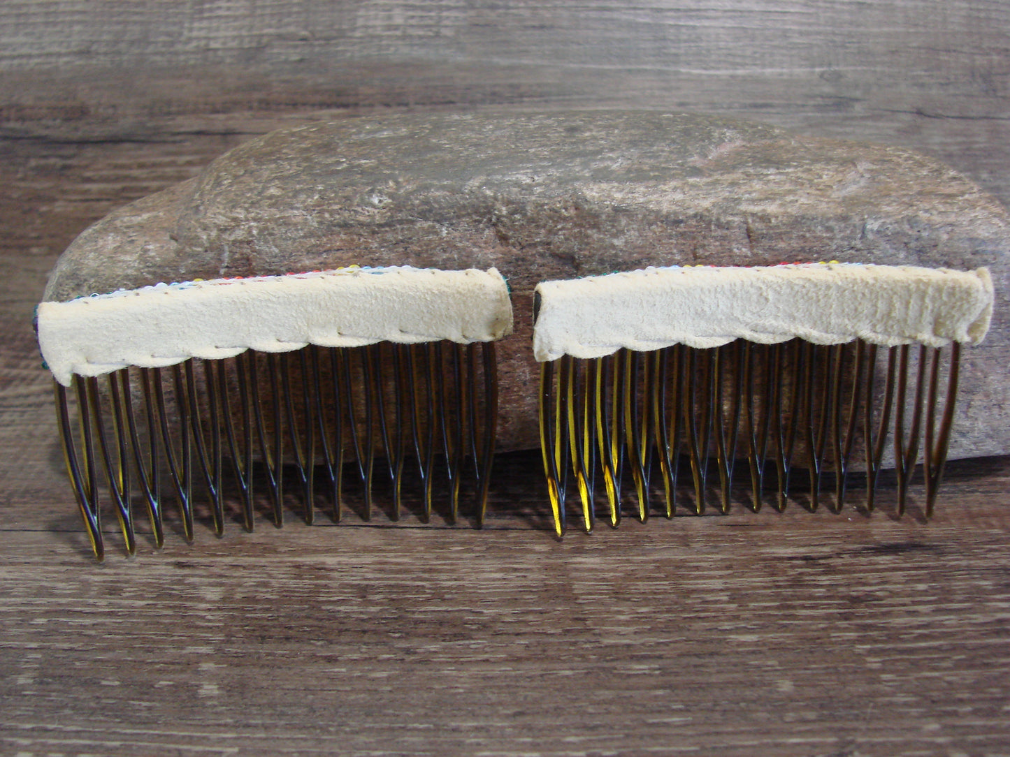 Native American Hand Beaded Hair Comb Set by Cleveland