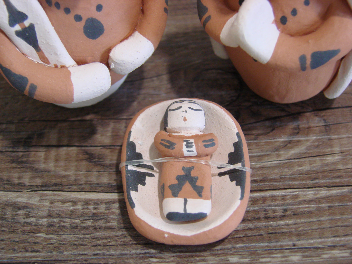 Native American Handmade Clay Manger Scene by A. R. Bailon