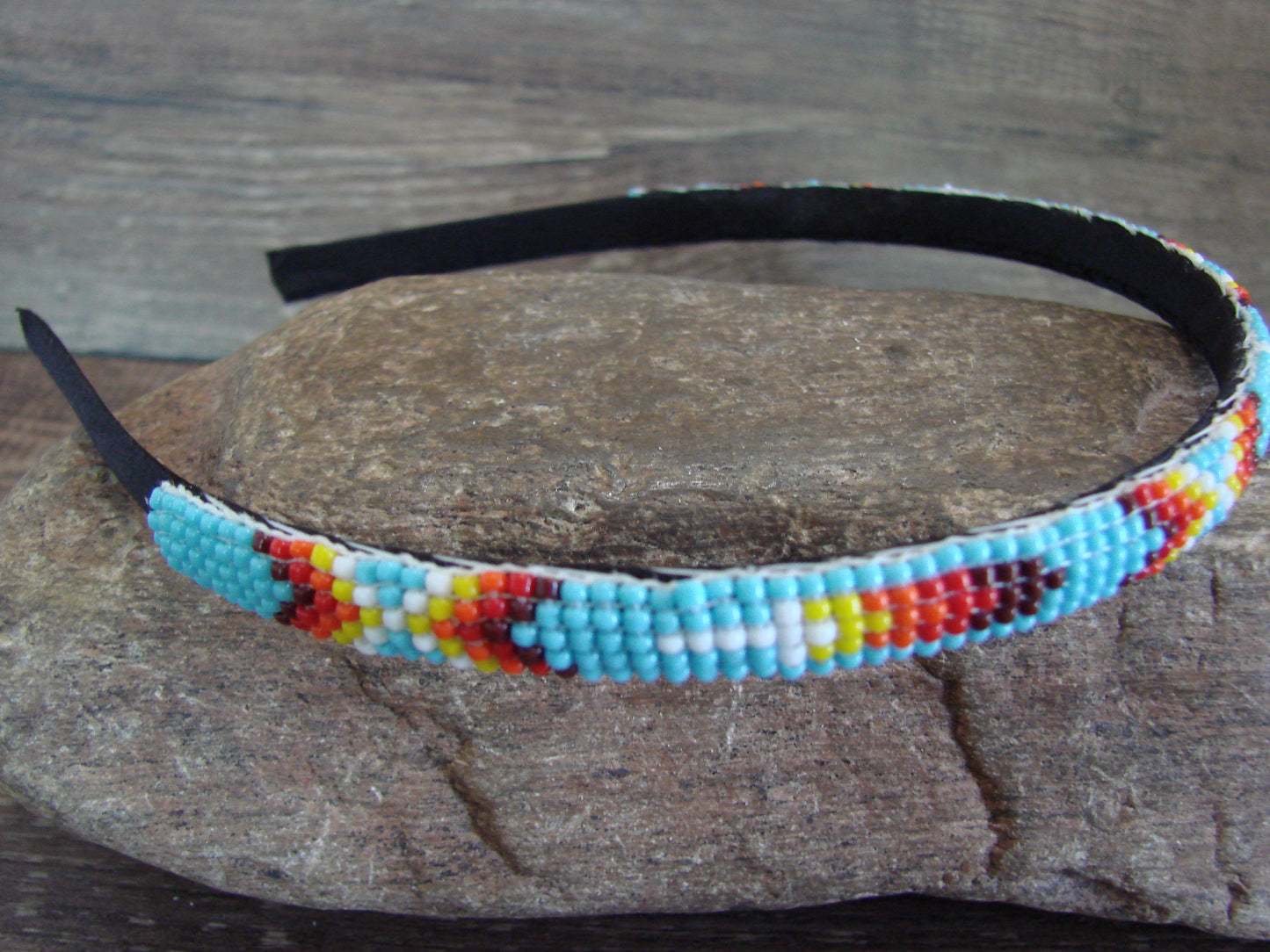 Navajo Indian Hand Beaded 3/8" Head Band by Cleveland