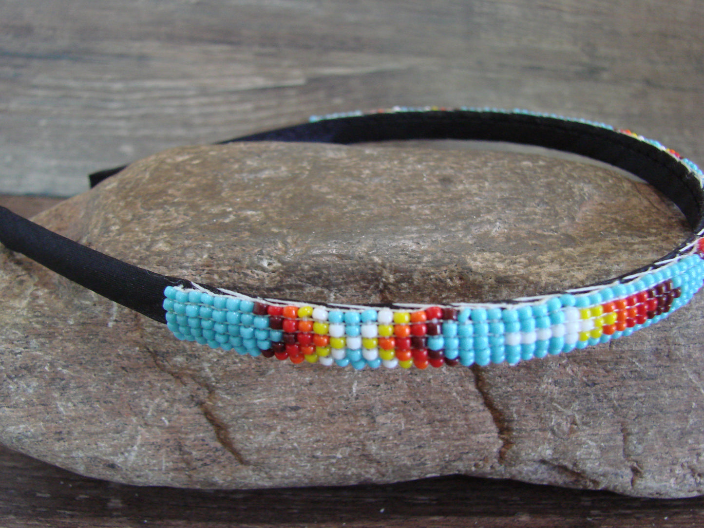 Navajo Indian Hand Beaded 3/8" Head Band by Cleveland
