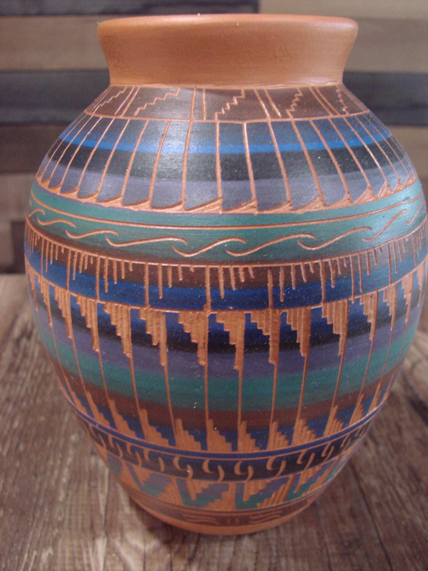 Native American Hand Etched & Hand Painted Pottery - Gilmore
