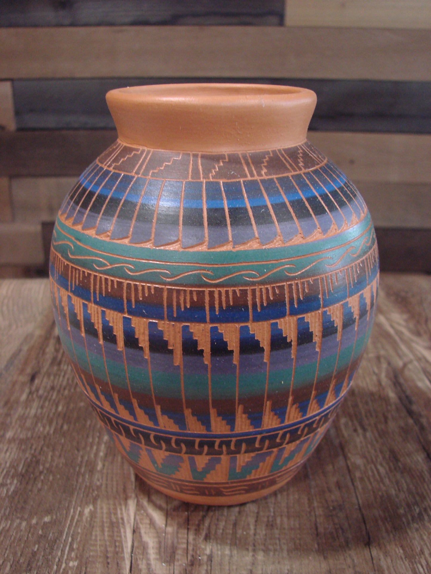 Native American Hand Etched & Hand Painted Pottery - Gilmore