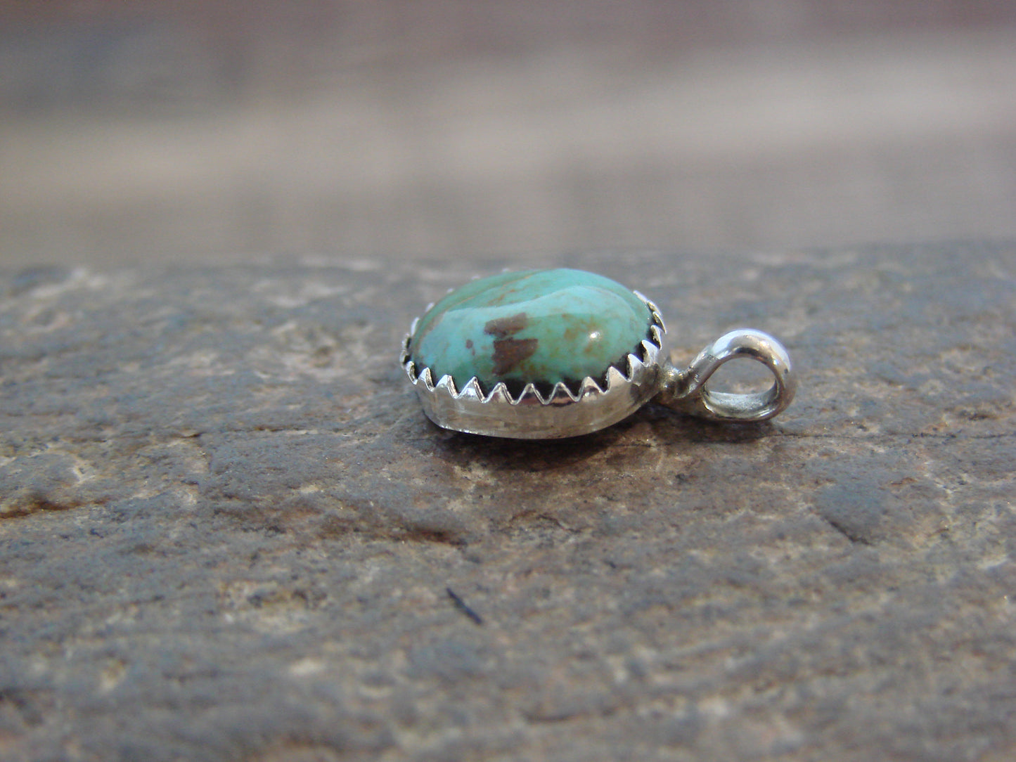 Native American Sterling Silver & Turquoise Pendant - Yazzie