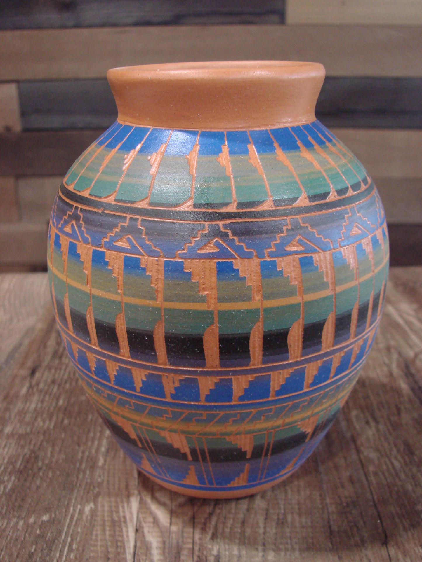 Native American Hand Etched & Hand Painted Pottery - Gilmore