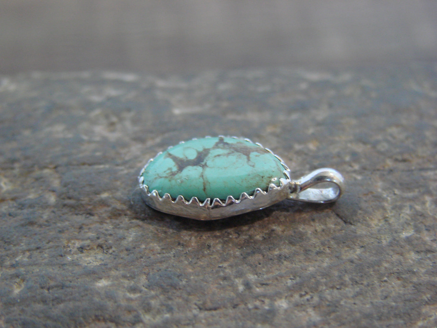 Native American Sterling Silver & Turquoise Pendant - Yazzie