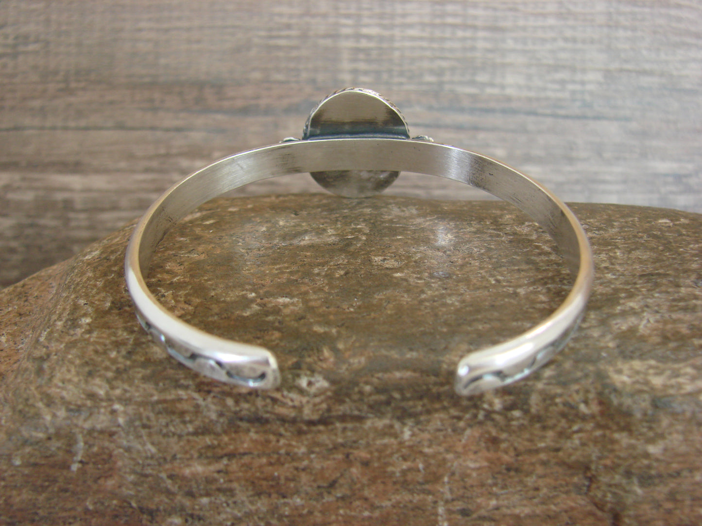 Native American Sterling Silver & Sonoran Turquoise Bracelet Signed SY