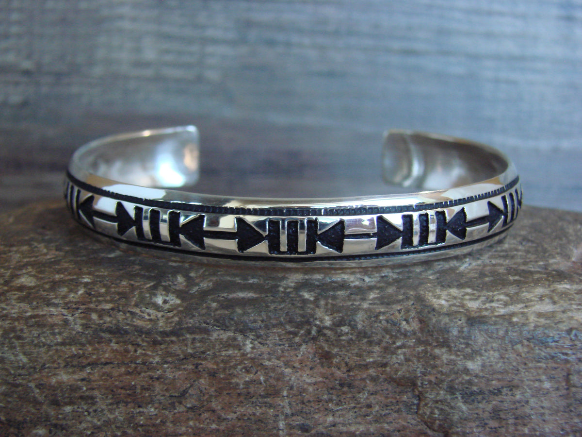 Native American Sterling Silver Petroglyph Bracelet by Singer