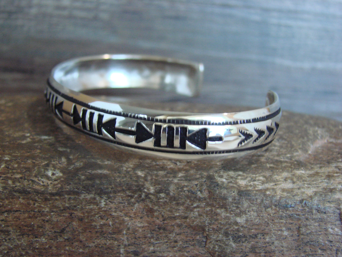 Native American Sterling Silver Petroglyph Bracelet by Singer