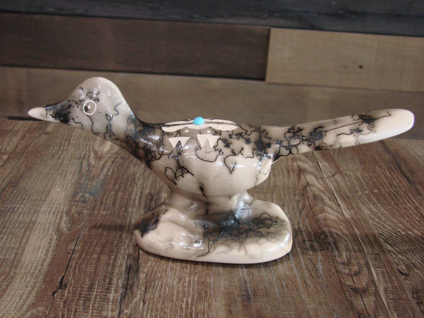 Native American Pottery Horse Hair Road Runner Sculpture by Vail