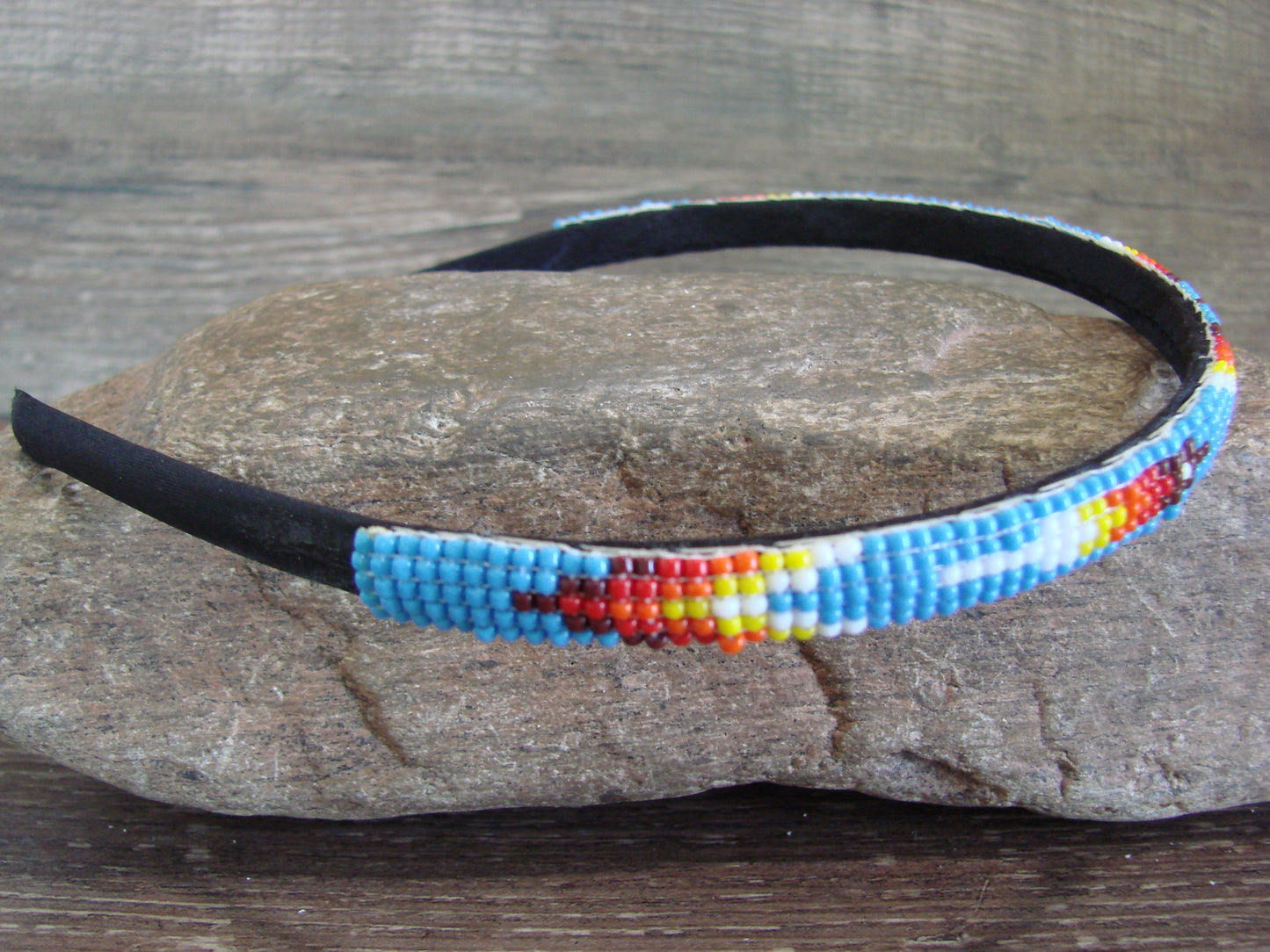 Navajo Indian Hand Beaded 3/8" Head Band by Cleveland