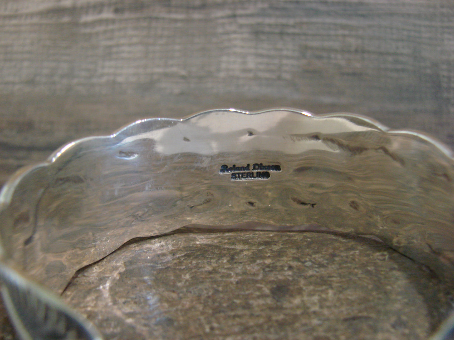 Native American Sterling Silver Bracelet Cuff Signed Roland Dixon