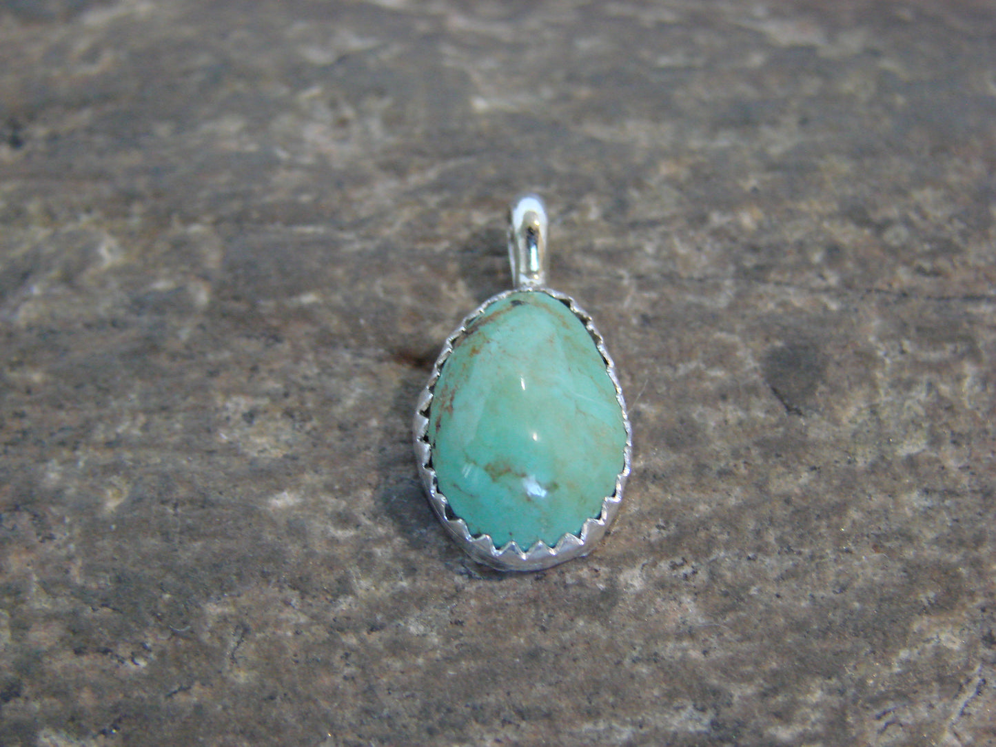 Native American Sterling Silver & Turquoise Pendant - Yazzie