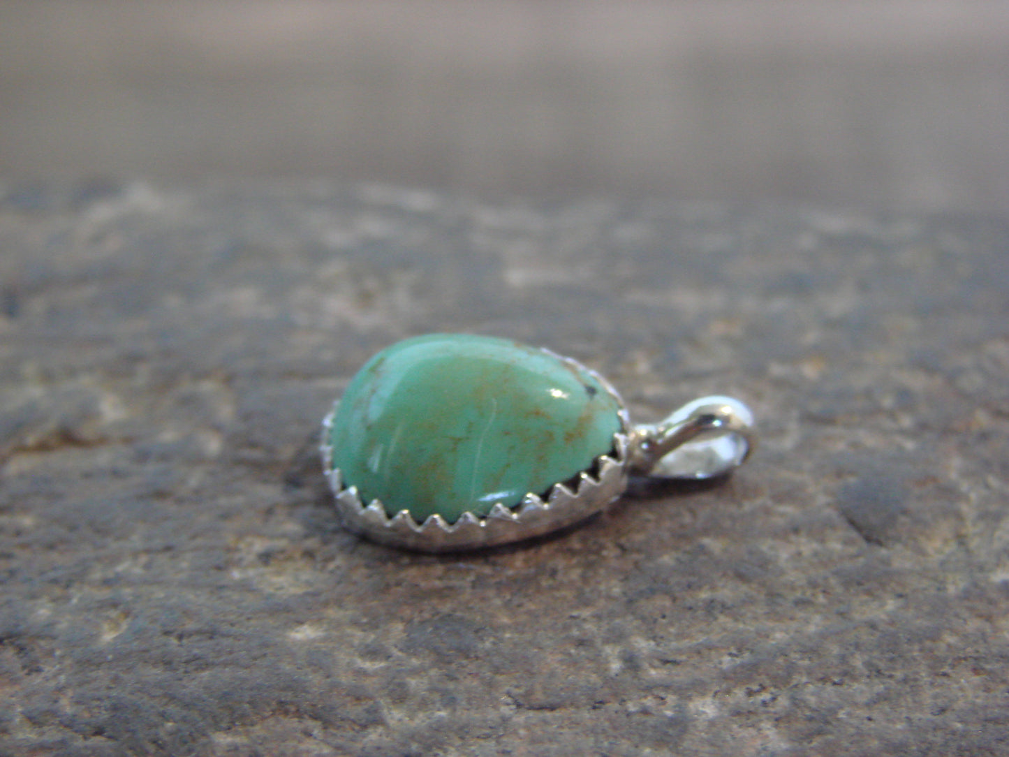 Native American Sterling Silver & Turquoise Pendant - Yazzie