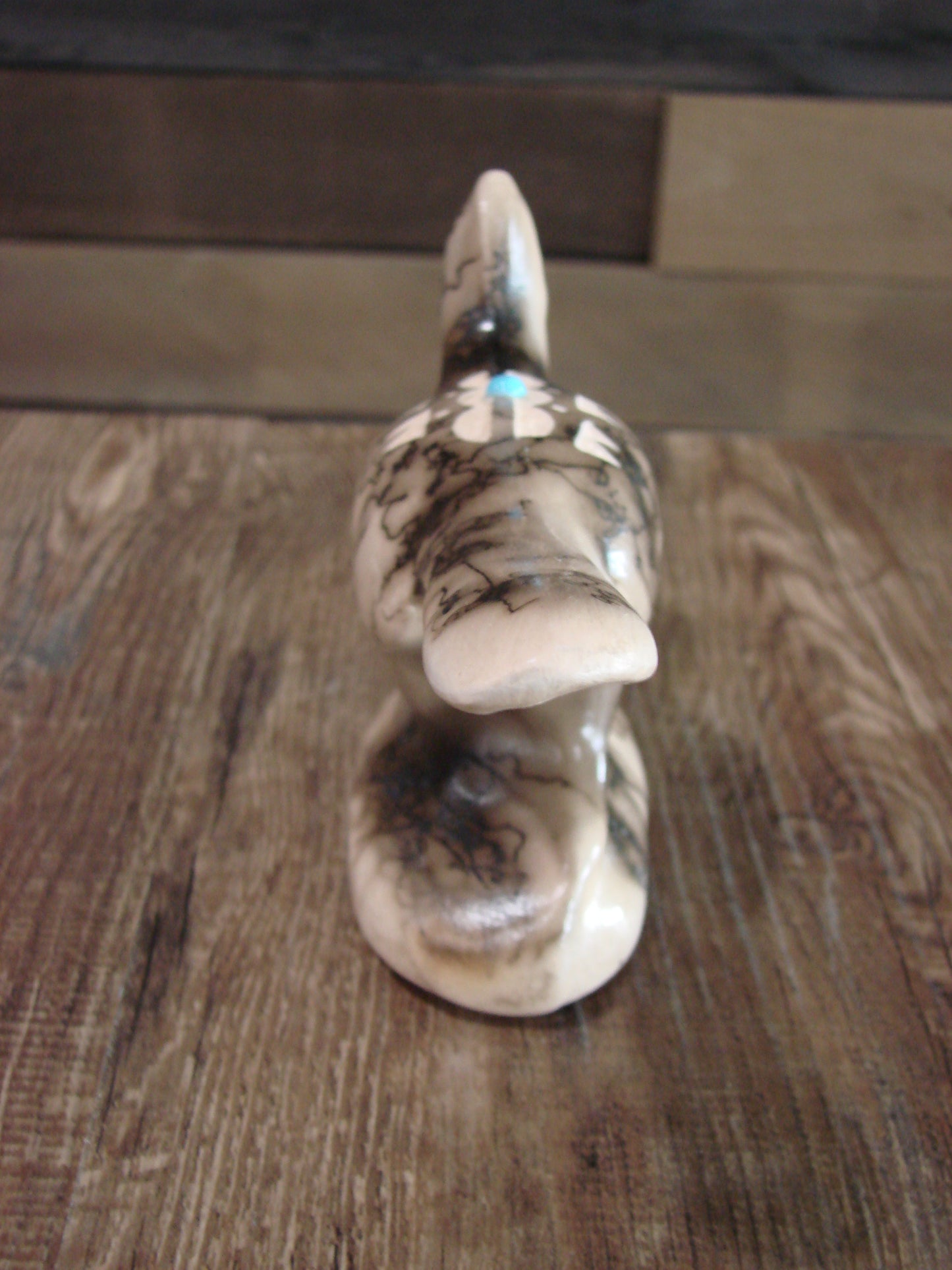Native American Pottery Horse Hair Road Runner Sculpture by Vail