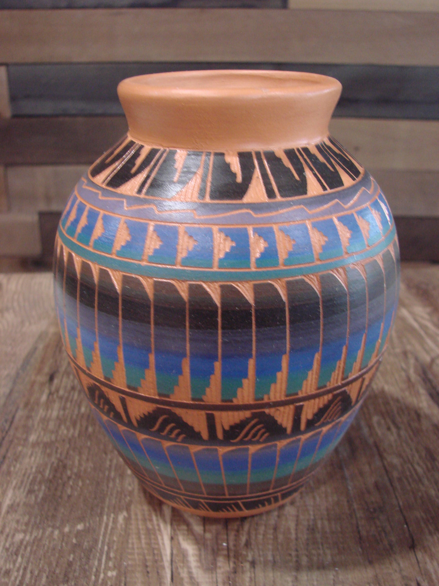 Native American Hand Etched & Hand Painted Pottery - Gilmore