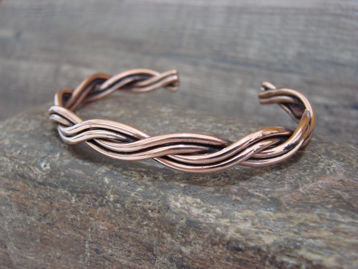 Native American Navajo Twisted Copper Bracelet by Elaine Tahe