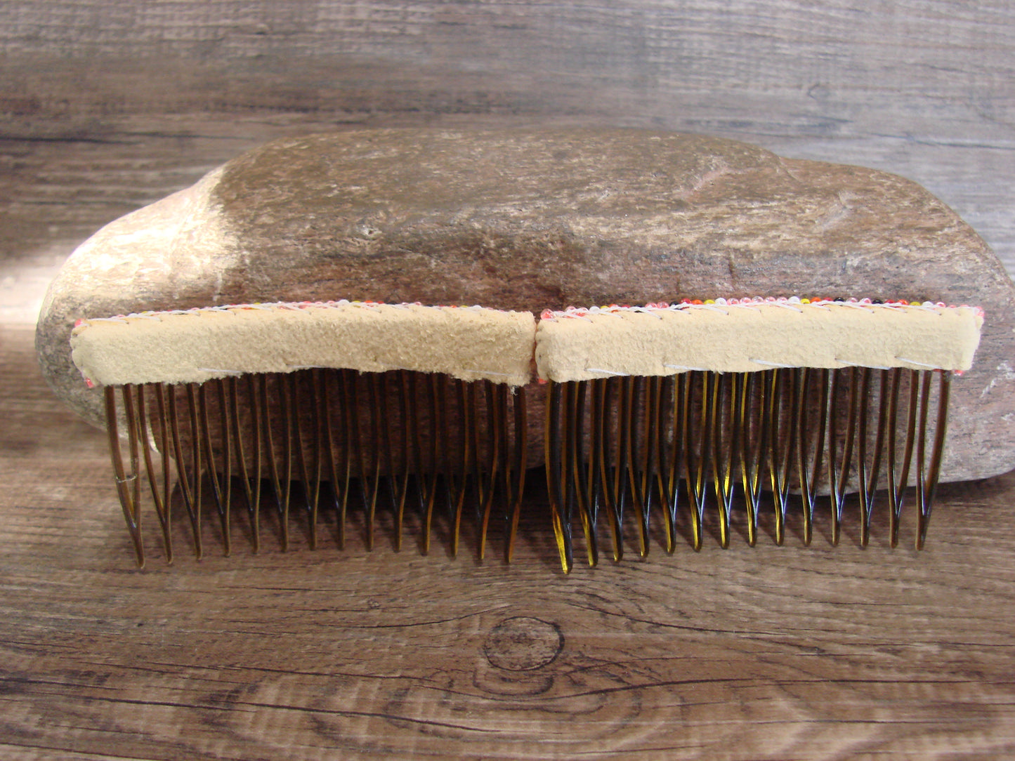 Native American Hand Beaded Hair Comb Set by Cleveland