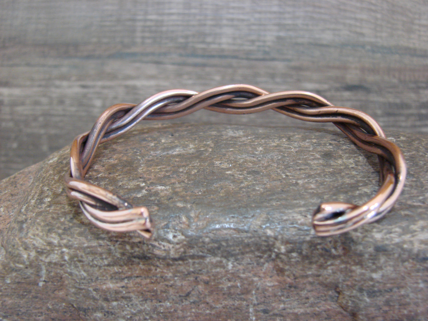Native American Navajo Twisted Copper Bracelet by Elaine Tahe