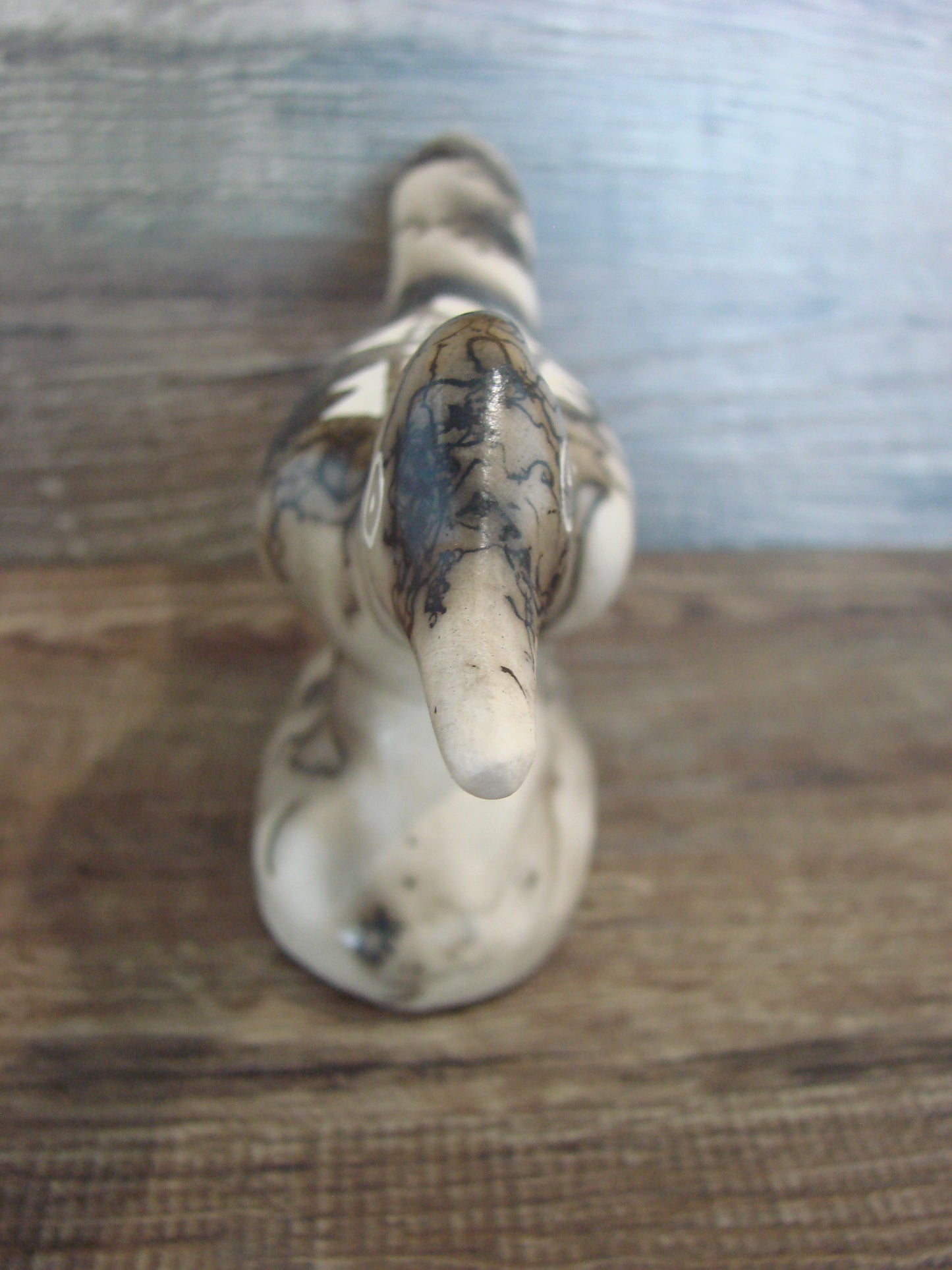 Native American Pottery Horse Hair Road Runner Sculpture by Vail