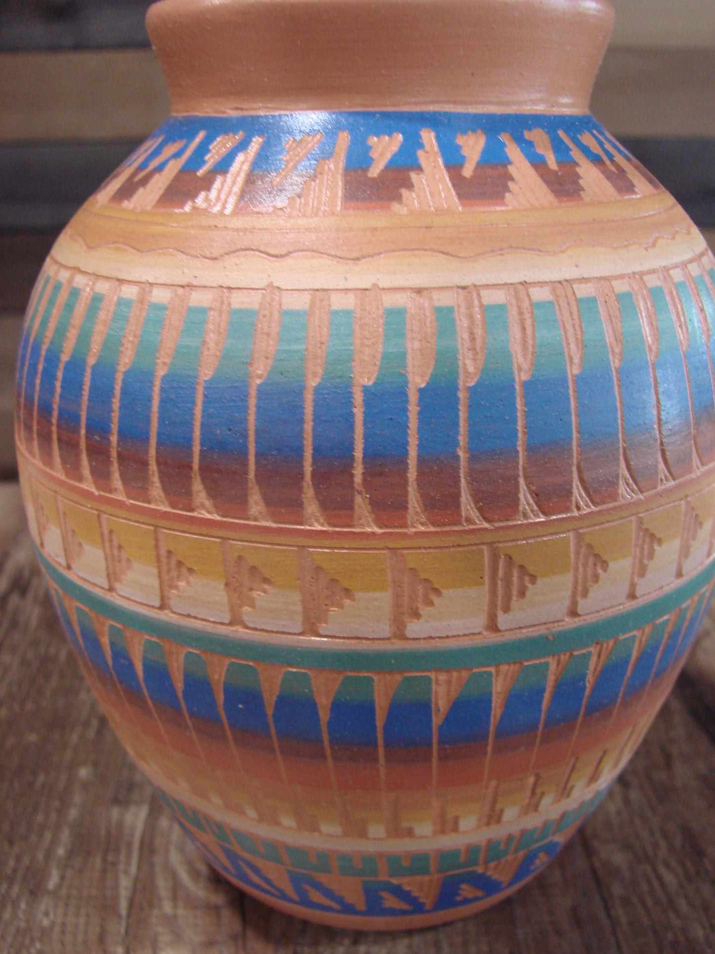 Native American Hand Etched & Hand Painted Pottery - Gilmore