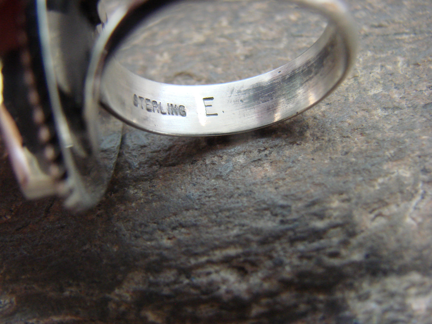 Adjustable Native American Sterling Silver & Spiny Oyster Heart Ring by Enditto