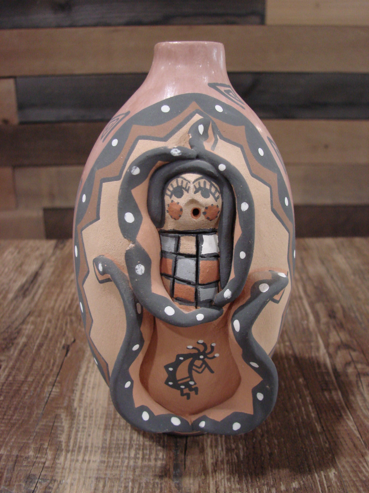 Native American Jemez Pueblo Handmade Clay Corn Maiden Pottery by Fragua