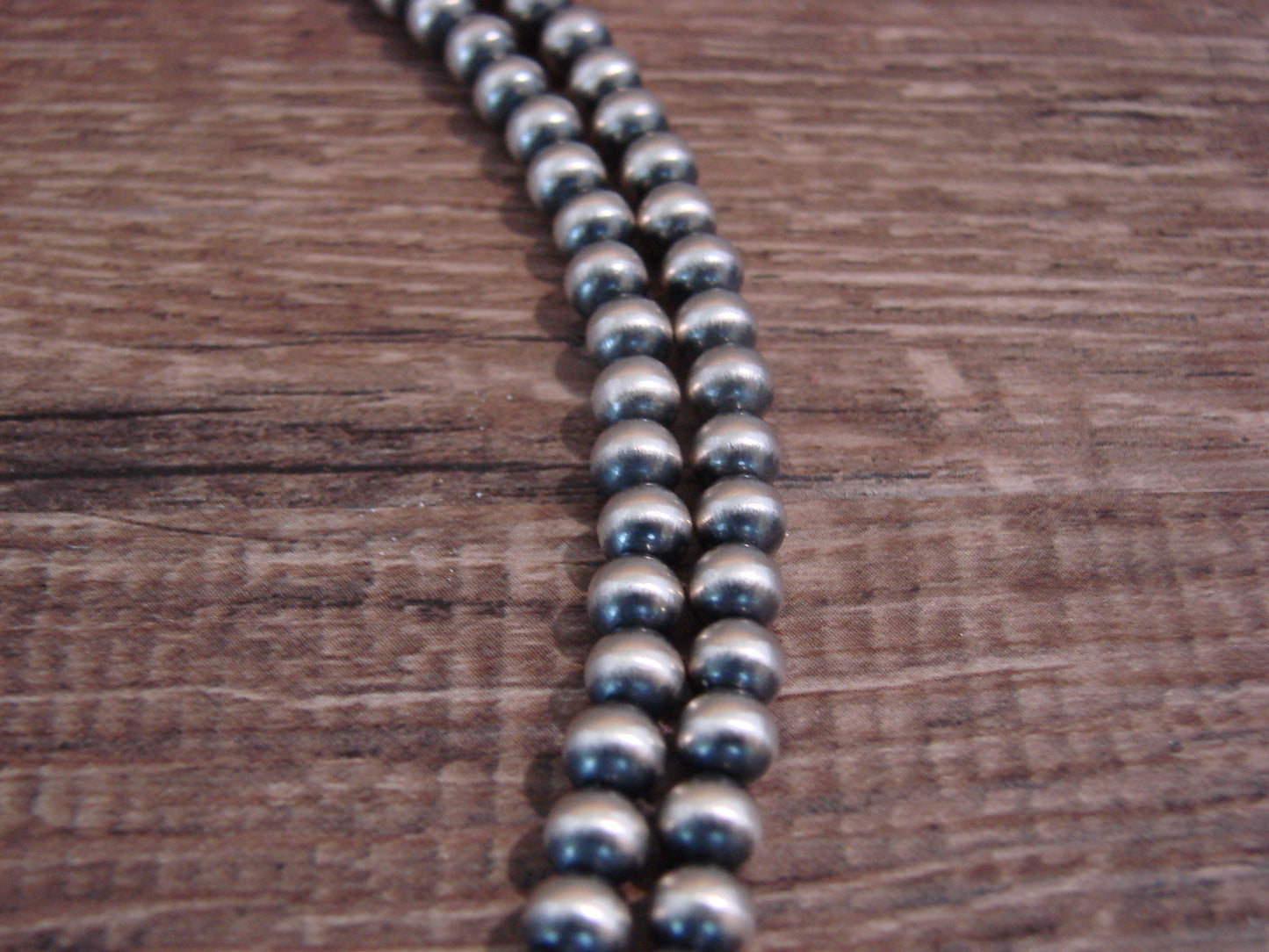 Native American Sterling Silver 36" Navajo Pearl Necklace by I. John