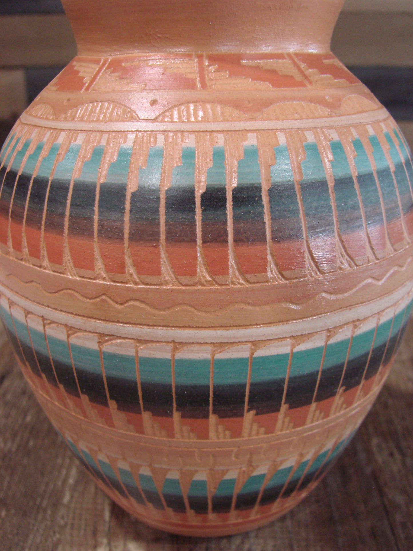 Native American Hand Etched & Hand Painted Pottery - Gilmore