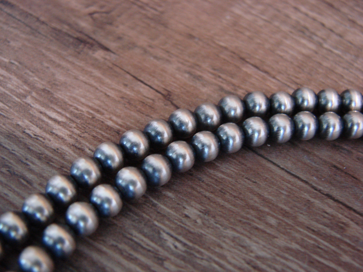 Native American Sterling Silver 36" Navajo Pearl Necklace by I. John
