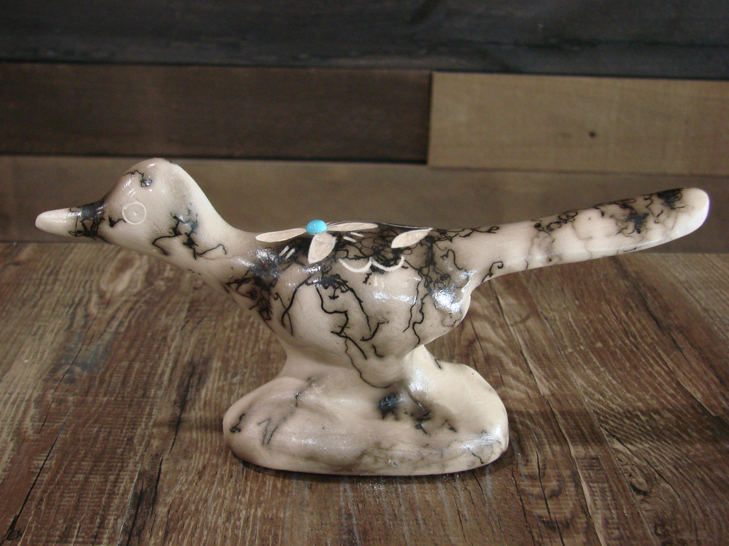 Native American Pottery Horse Hair Road Runner Sculpture by Vail