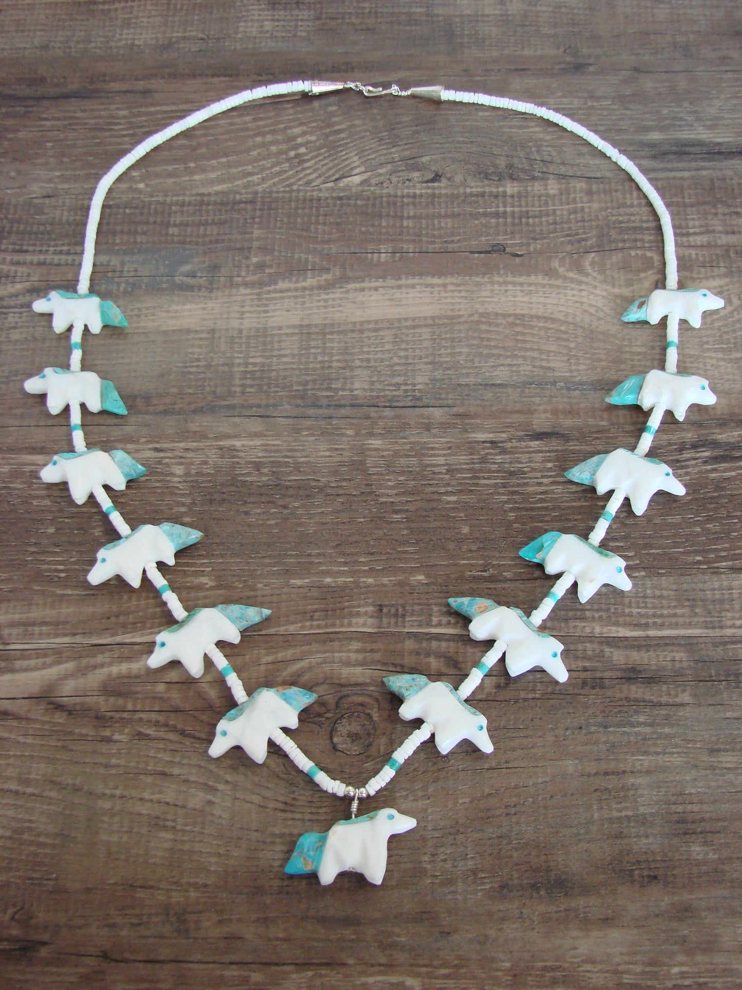 Hand Carved White Marble Horse Fetish Necklace - Mitchell