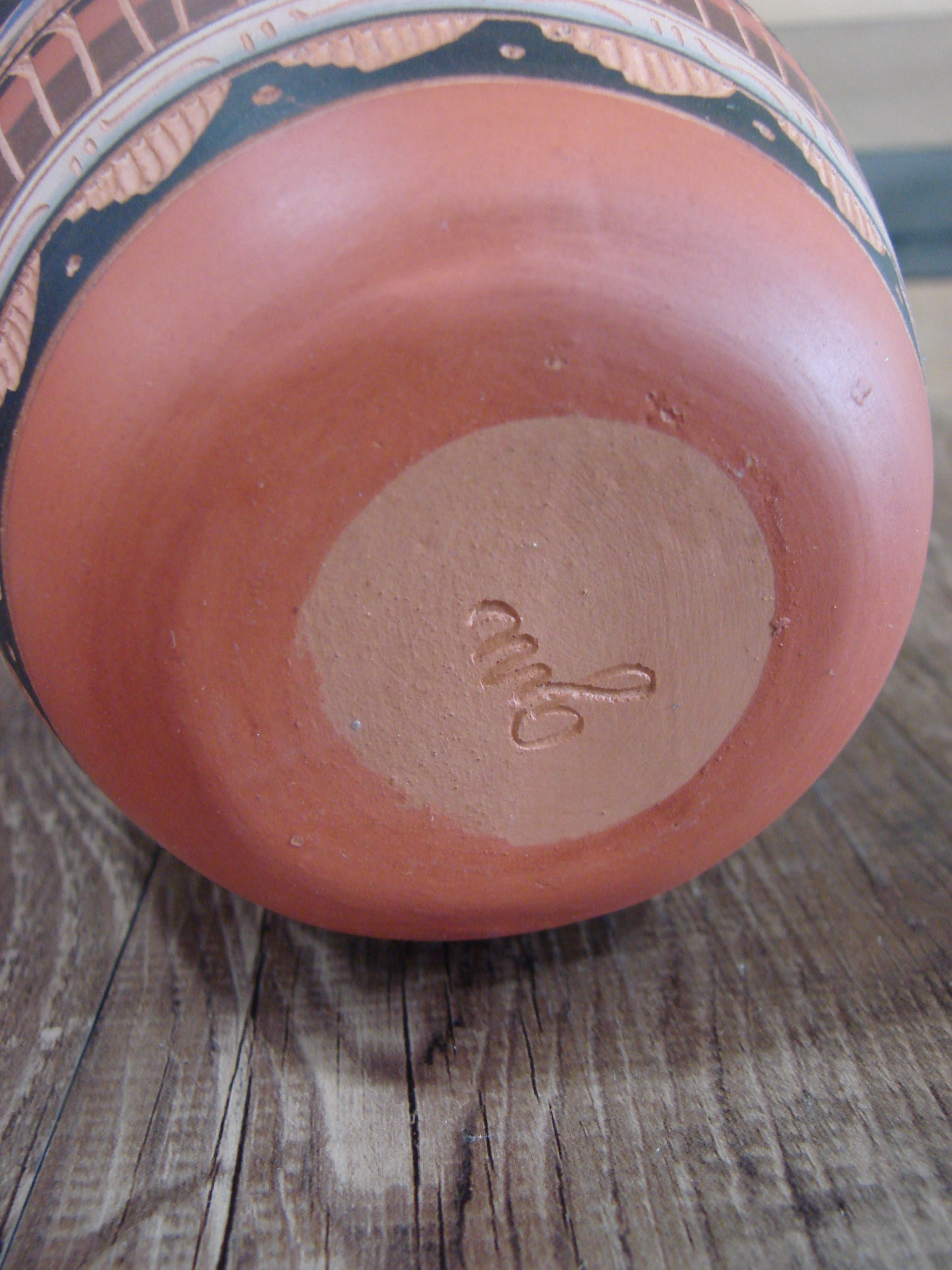Native American Navajo Hand Etched & Painted Ginger Jar Pottery - Gilmore