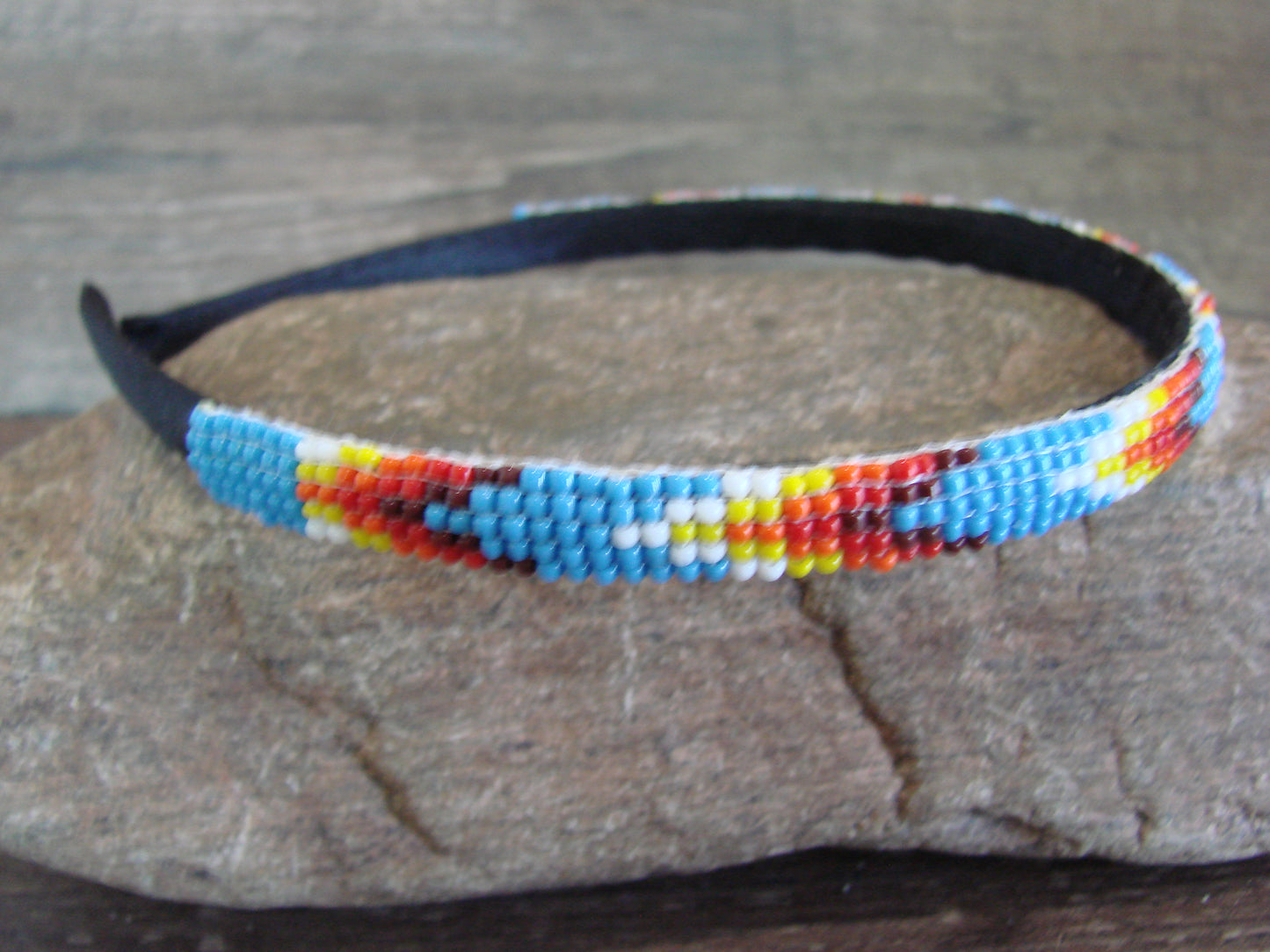 Navajo Indian Hand Beaded 3/8" Head Band by Cleveland