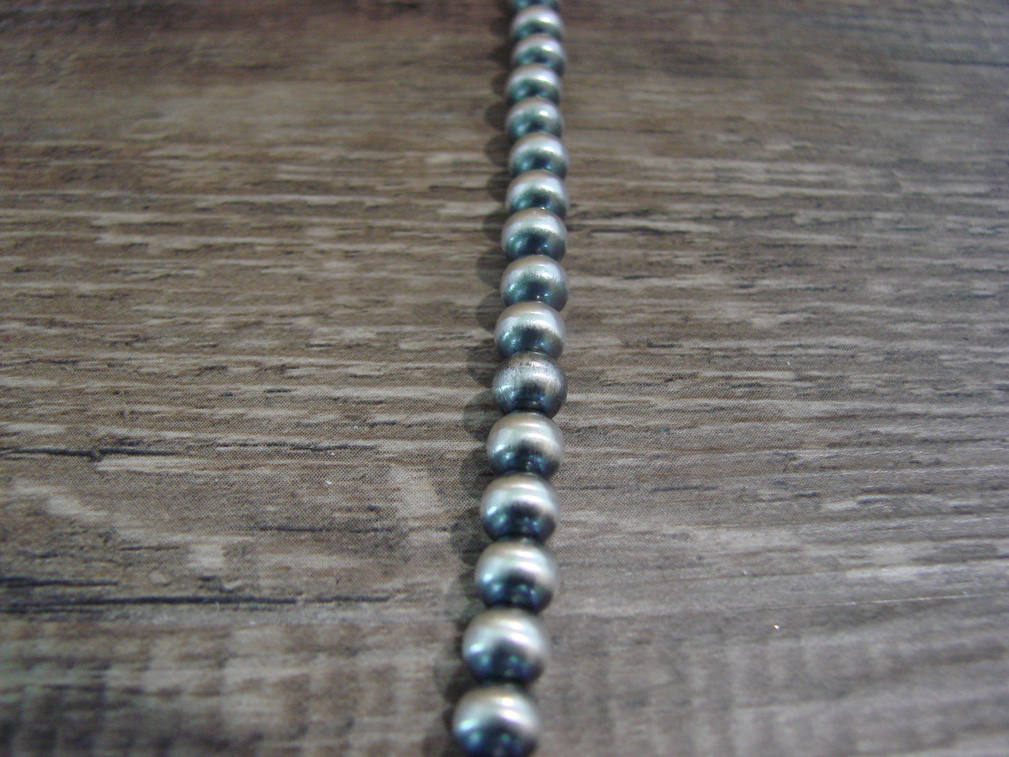 Native American Sterling Silver 30" Navajo Pearl Necklace by I. John