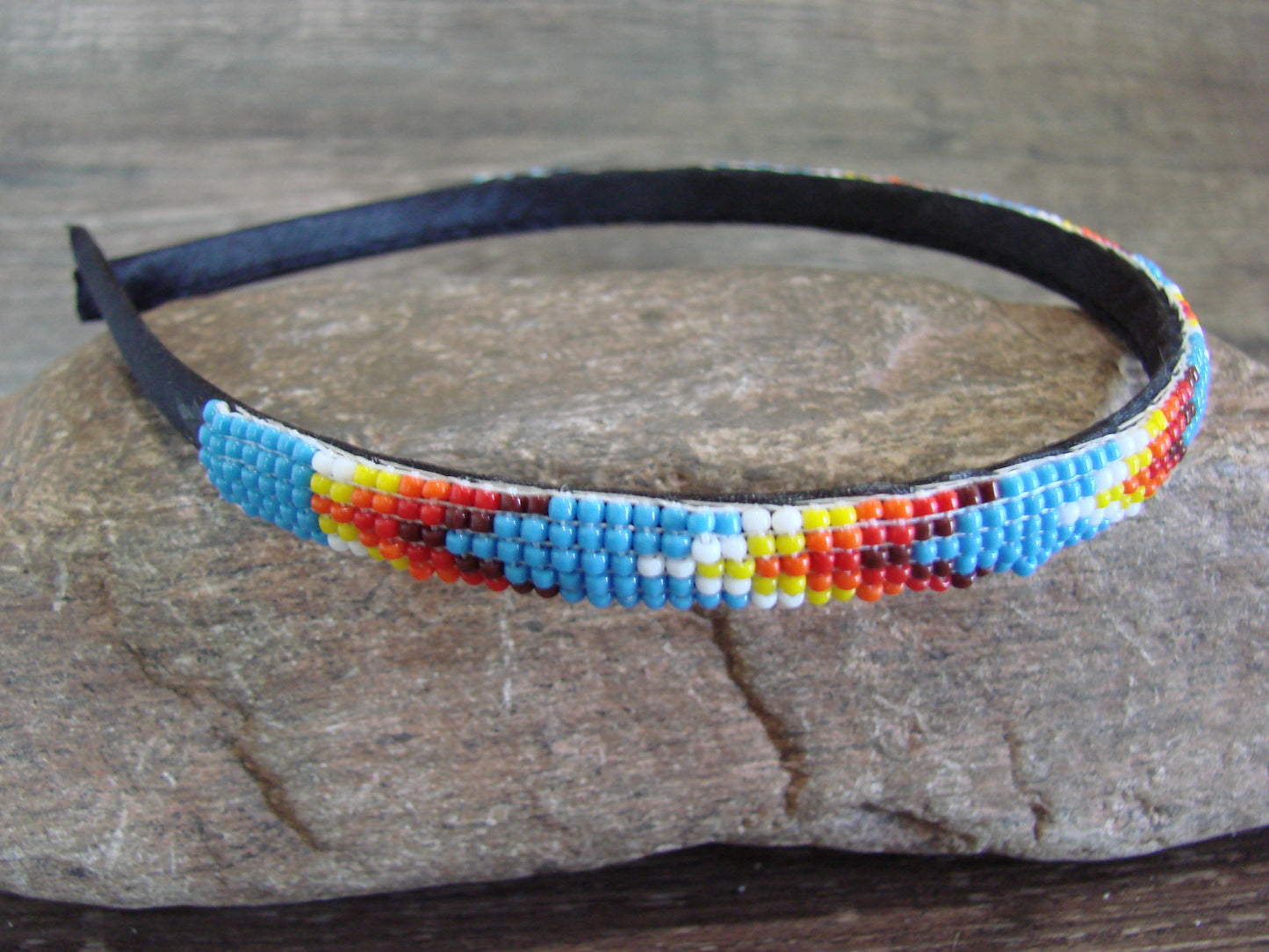 Navajo Indian Hand Beaded 3/8" Head Band by Cleveland